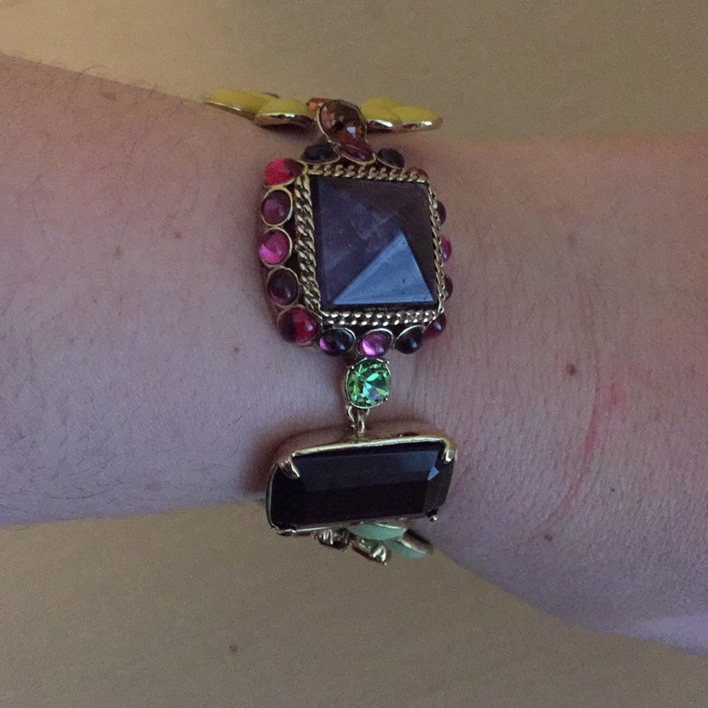 Amethyst, turquoise, crystal bracelet